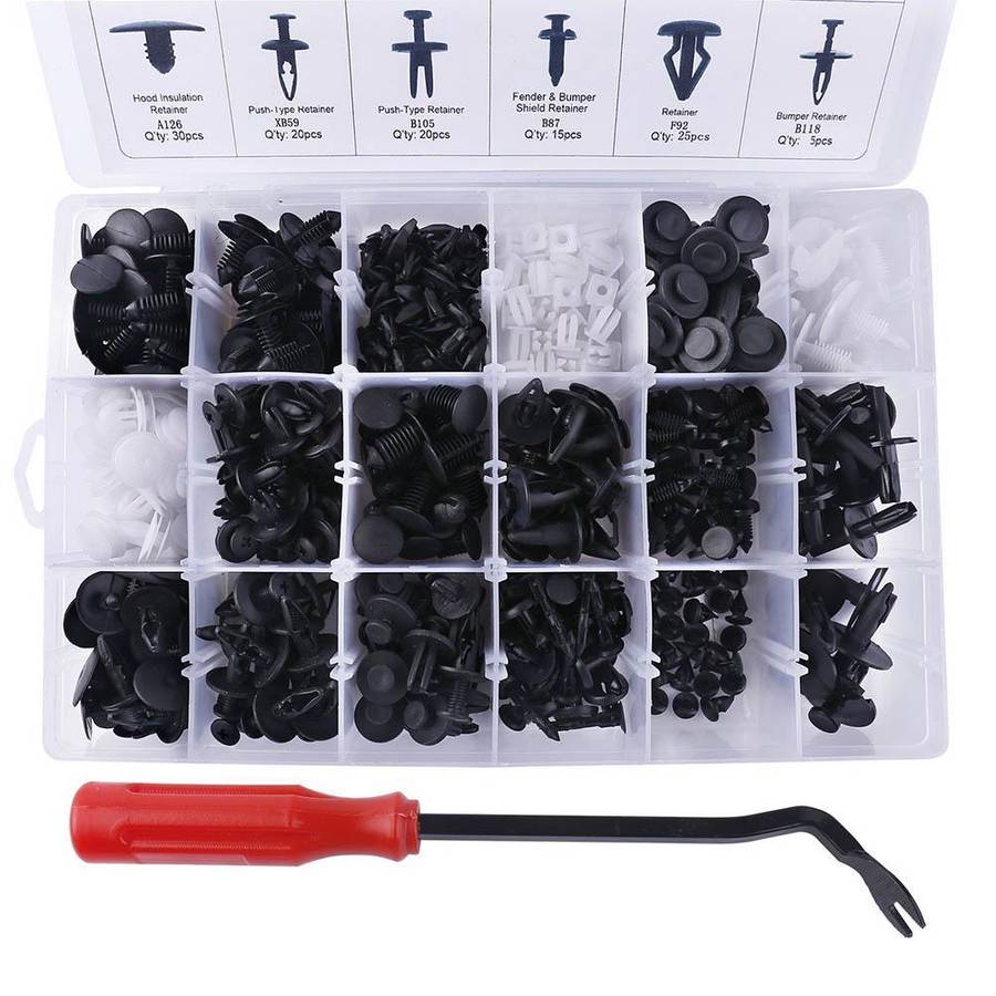 Motolab 415 Door Trim Panel Rivet & Clip Set with Screwdriver & Pry Tools