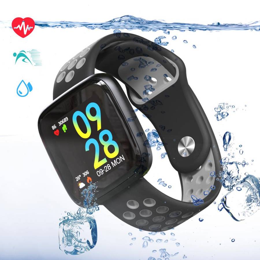 Smart Watch Heart Rate Monitor Tracker Fitness Sports Watch F15/ Y6 - Black & Grey