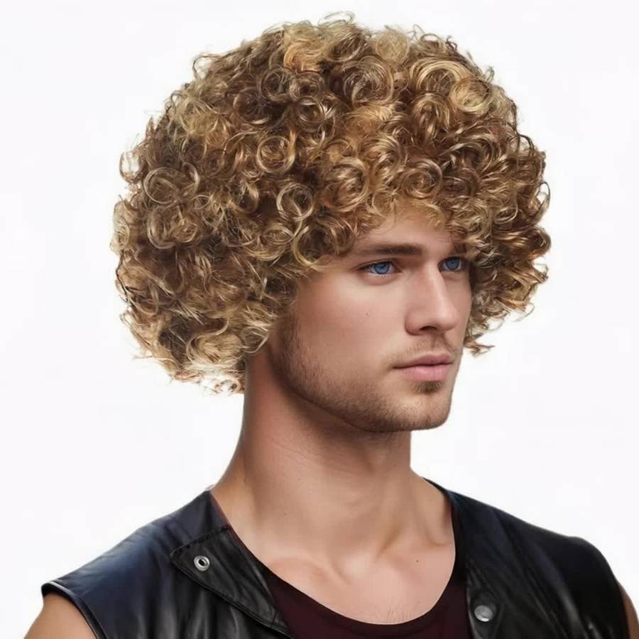 1Pc Golden Yellow 30.48cm Fashion Design Wig
