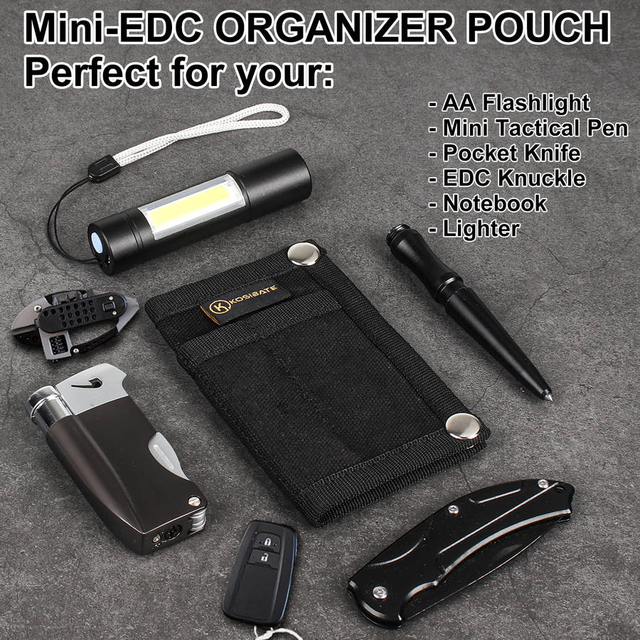 1pc KOSIBATEO Men'S Compact EDC Pouch Durable Canvas Organizer with Multiple Pockets for Cards M