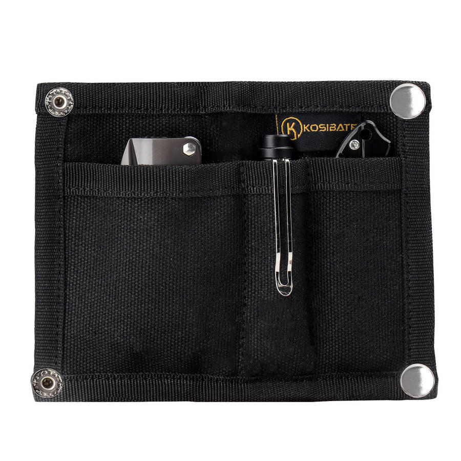 1pc KOSIBATEO Men'S Compact EDC Pouch Durable Canvas Organizer with Multiple Pockets for Cards M