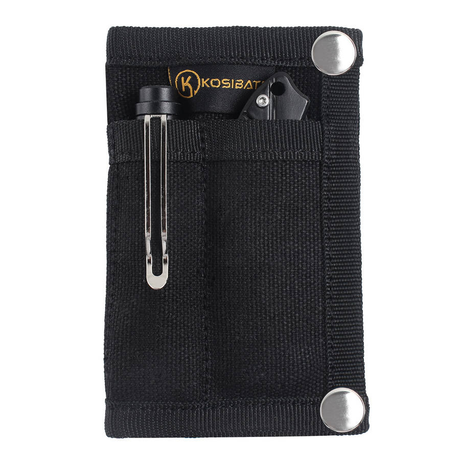 1pc KOSIBATEO Men'S Compact EDC Pouch Durable Canvas Organizer with Multiple Pockets for Cards M
