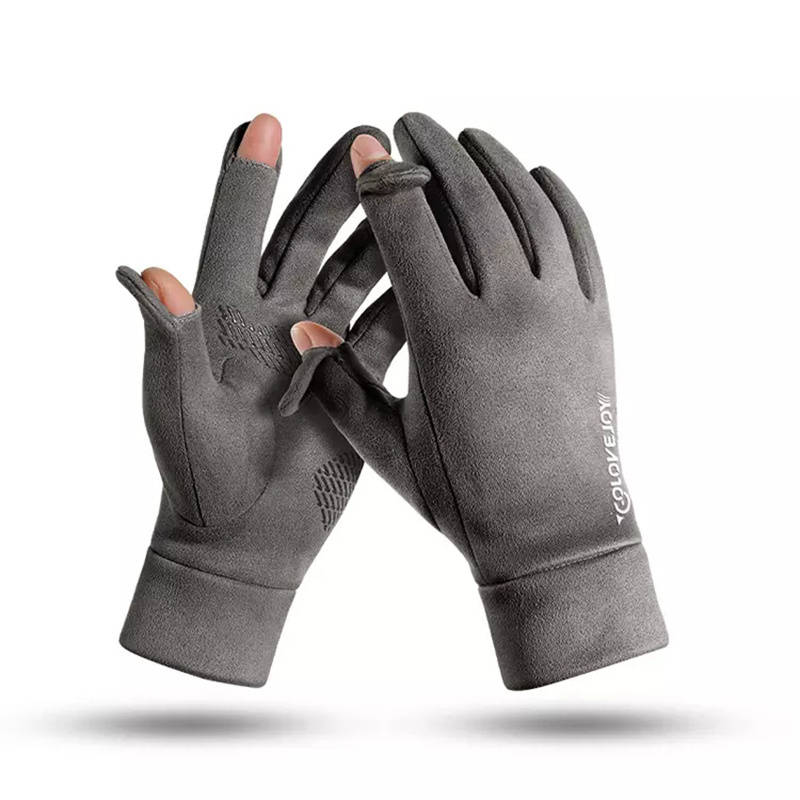 1 Pair Gray One Size Warm Gloves