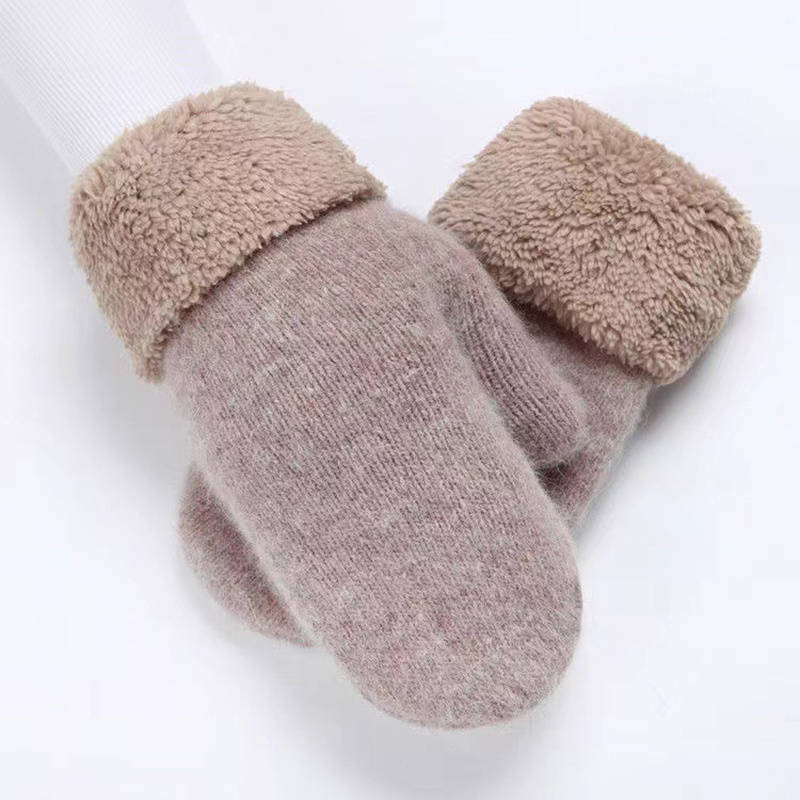 1 Pair Khaki Warm Gloves
