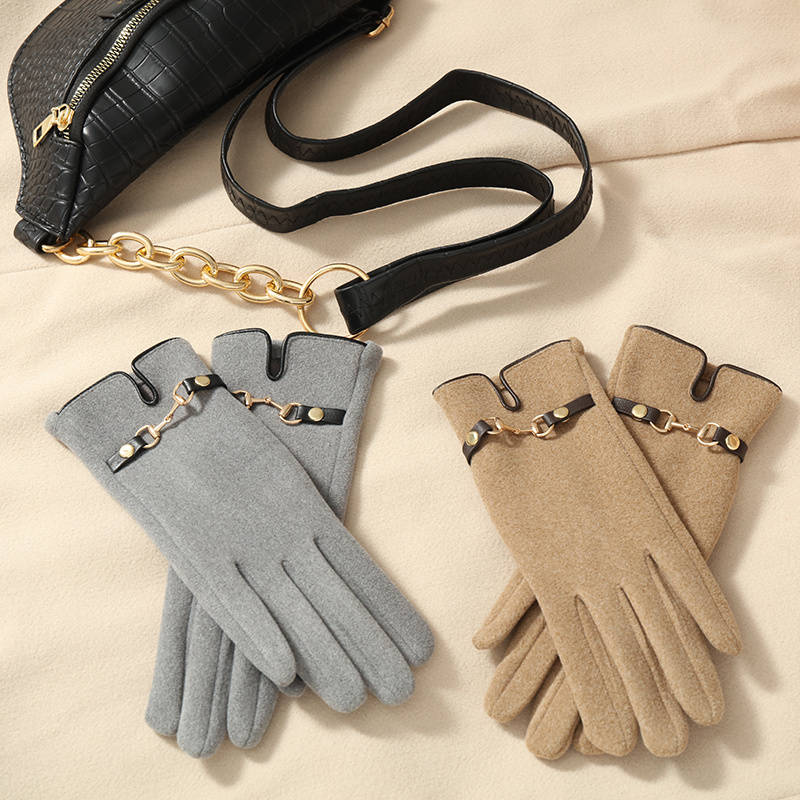 1 Pair Black Warm Gloves