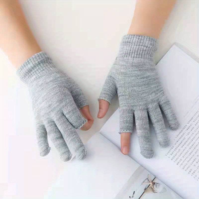 1 Pair Black Warm Gloves