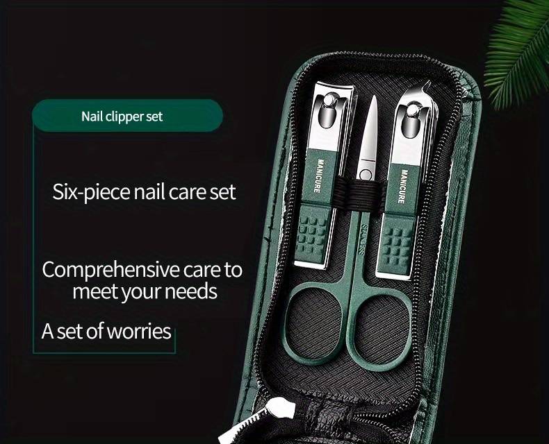 6pcs Nail Care Set Household Nail Clipper Set Portable Ear Pick Spoon Nail Clipper Set