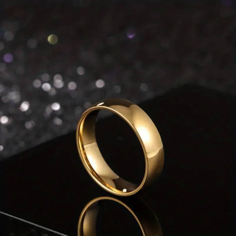 Stylish Unisex Stainless Steel Ring, 6mm Wide