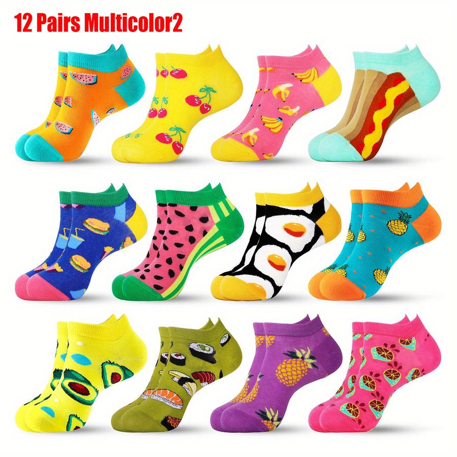 12 Pairs Multicolor1 Sock Us 6 9 Uk 6 9 Eu 39 42
