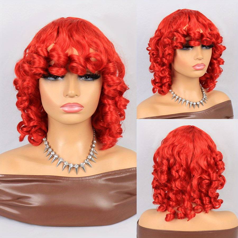 1Pc Golden Yellow 35.56cm Fashion Design Wig