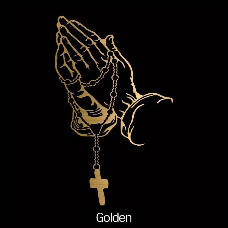 1pc Golden Color Jesus Christian Themed Stickers