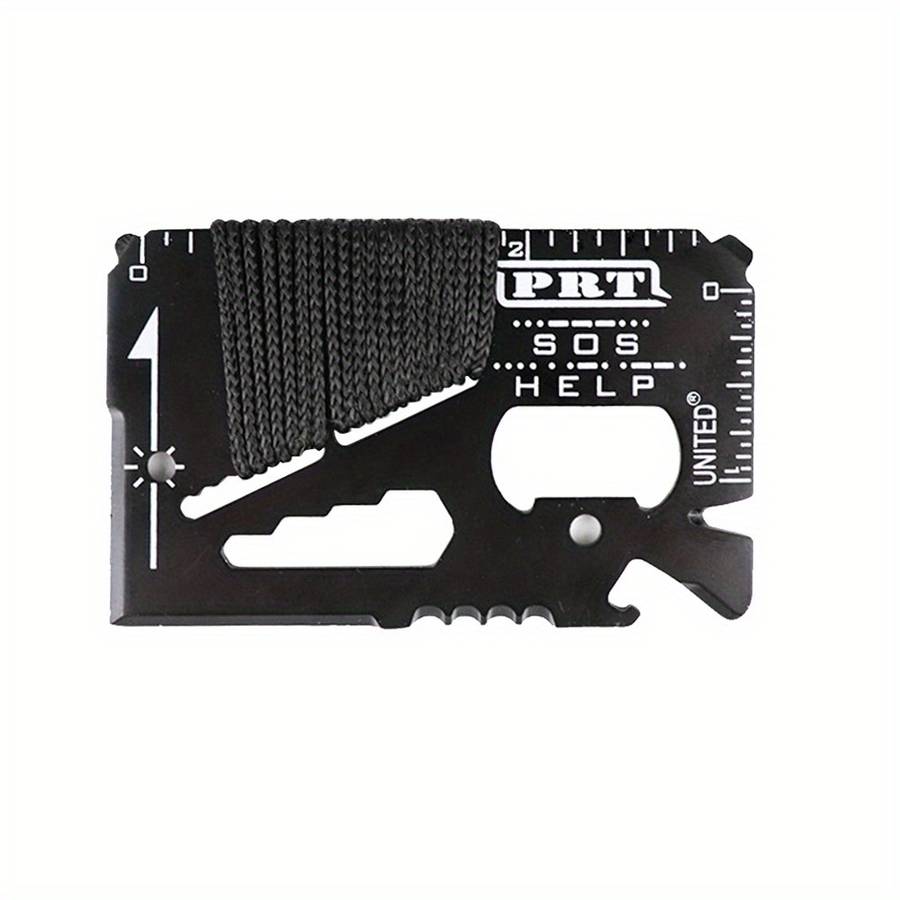 1pc 14in1 Portable Stainless Steel Multi-Function Knife Card Outdoor Camping Rope Bindi