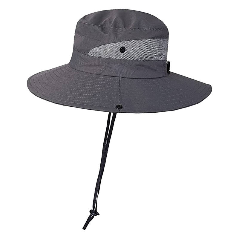 1pc SUNYGOOG UV Protection Breathable Fishing Bucket Hat with Cooling Mesh Ponytail Opening Adju