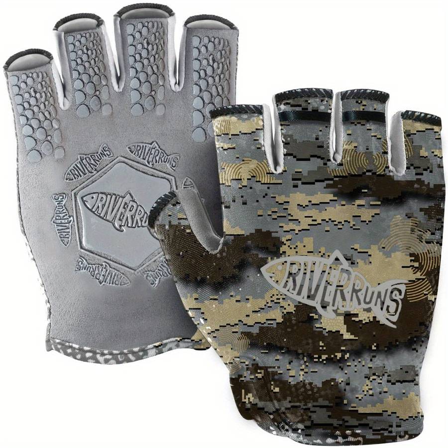 1 Pair Camo Gray Size L Outdoor Sports Gloves
