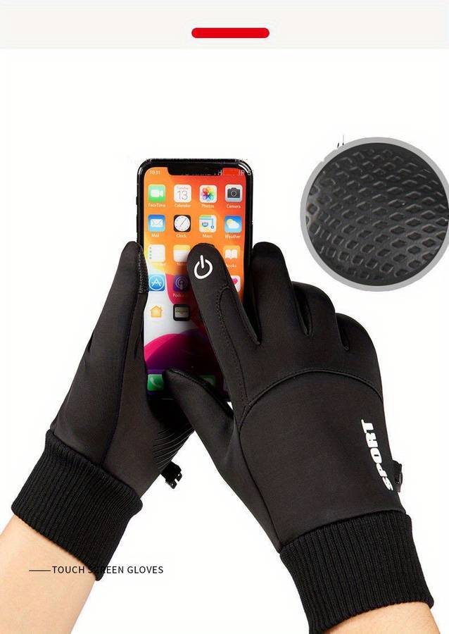 1 Pair Dark Gray Warm Gloves