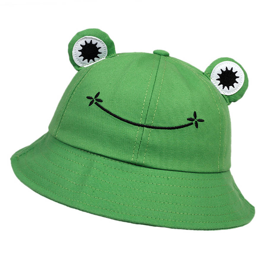 Men's Cartoon Frog Bucket Hat Outdoor Sunscreen Casual Hat Suitable