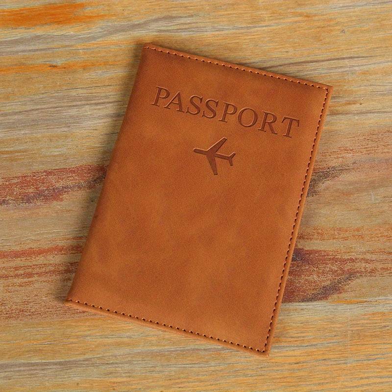 1pc PU Simple Passport Holder Passport Protection Case Travel Passport ID Credit Card Cover Holder
