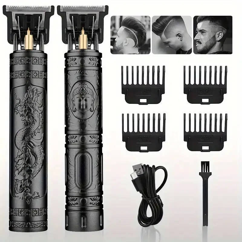 electric cordless hair cutting machine hair clippers for men professional hair barber trimmer for men clipper beard shaver with 4 guide combs 1 cleaning brush details 0