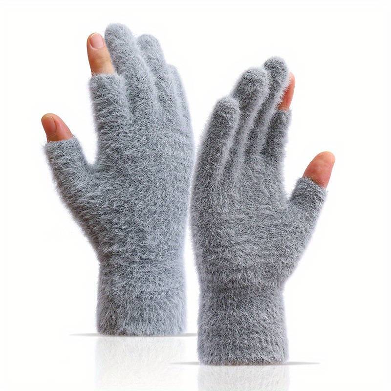 1 Pair Black Warm Gloves