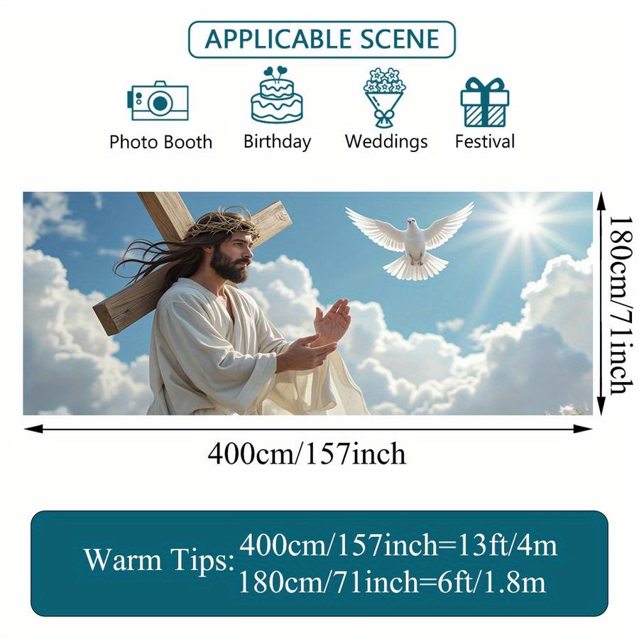 1pc 400x180cm  157x71inch Jesus Christian Themed Stickers