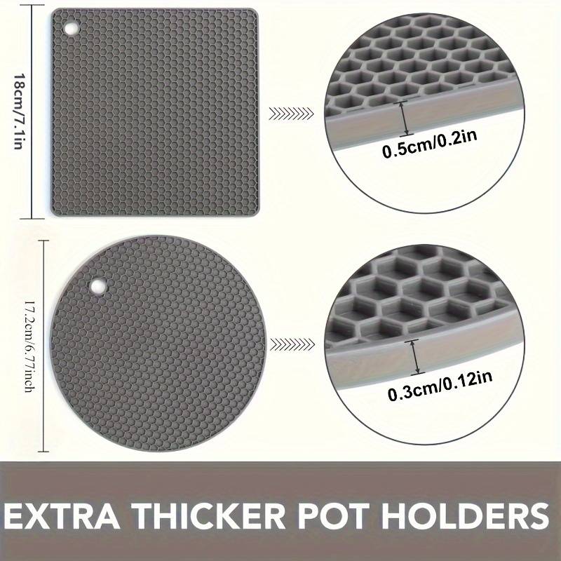 4pcs Black Silicone Heat Guard Pads Non-Slip Heat Stain Resistant Kitchen Mats for Cookwar