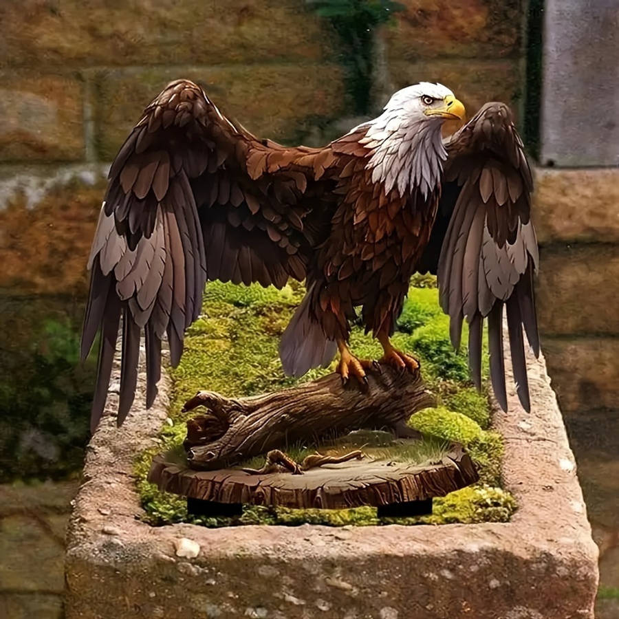 2D Flat Eagle-Shaped Acrylic Garden Stake Artistic Animal-Themed Outdoor Decorat