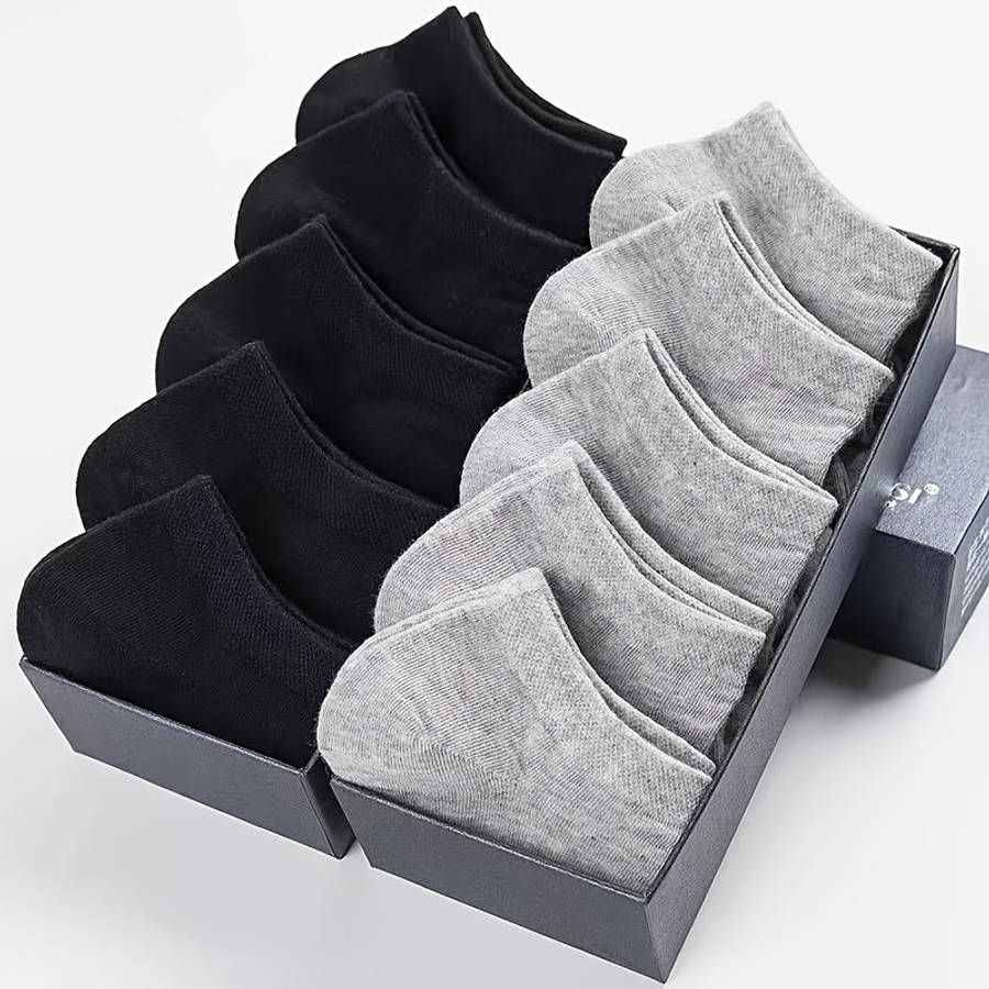 10 Pairs Grey One Size High Elastic Socks