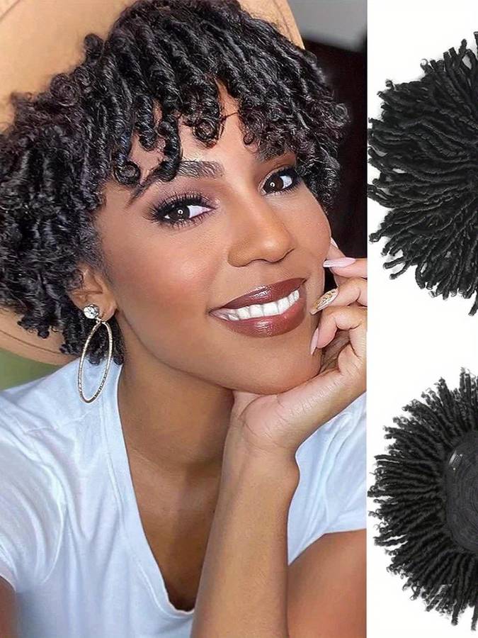 1Pc Black 15.24cm Fashion Design Wig