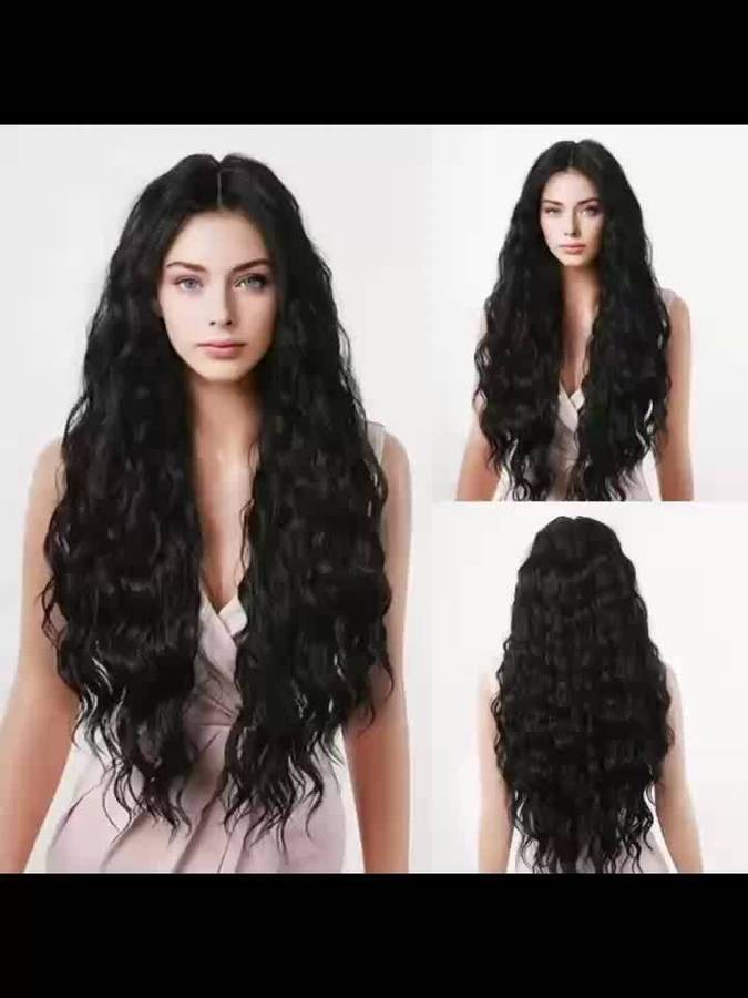 1Pc Black 60.96cm Fashion Design Wig