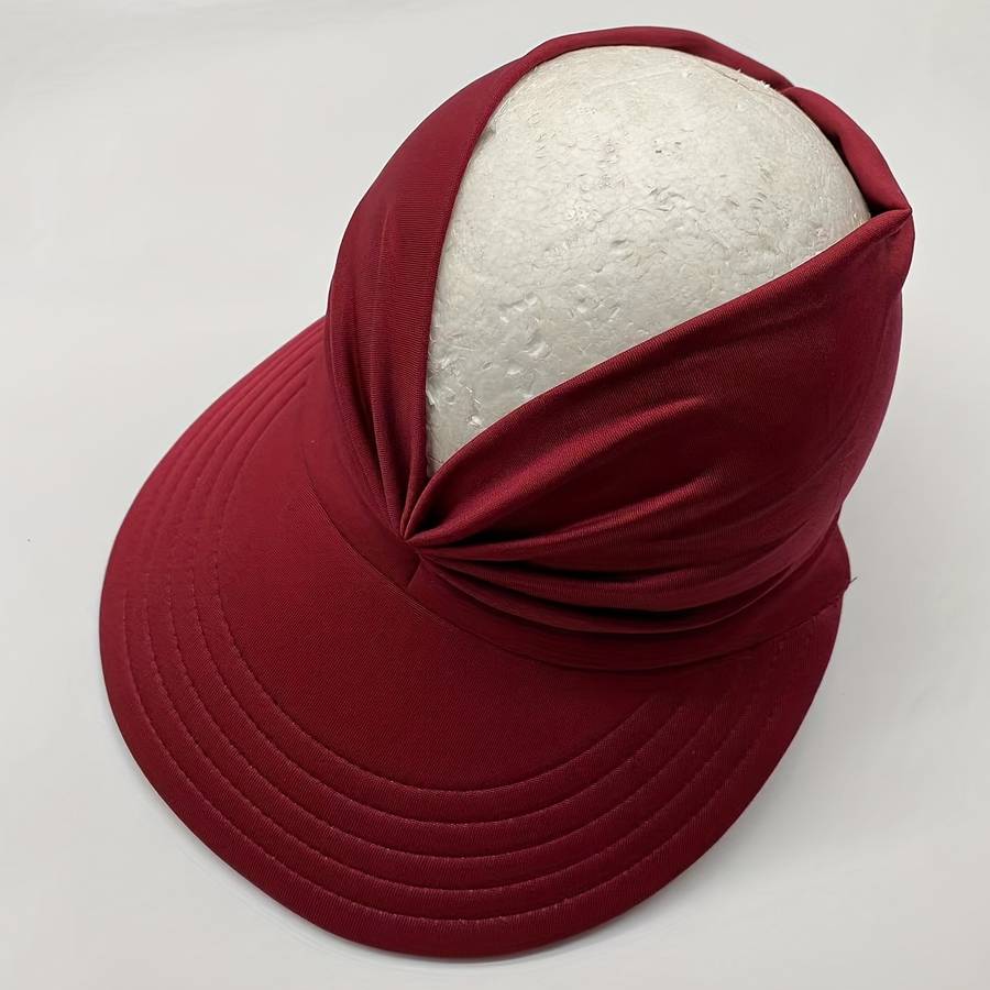 Sun Pleated Visor Hat Foldable Beach Picnic Hat with UV Protection