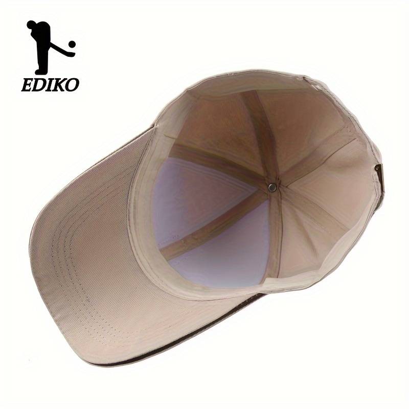 1pc EDIKO Adjustable Trucker Cap Black Cotton One Size Fits Most Adjustable Snap Closure Idea