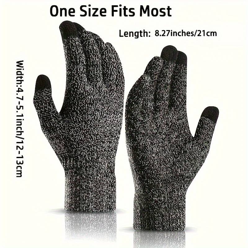 1 Pair Black And White Warm Gloves