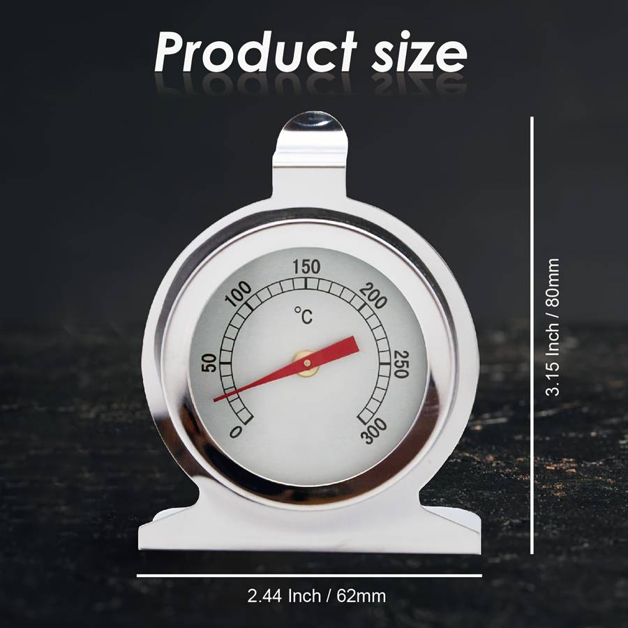 1pc Oven Thermometer 0-300C Oven Grill Thermometer Smoker Instant Read Stainless Steel The