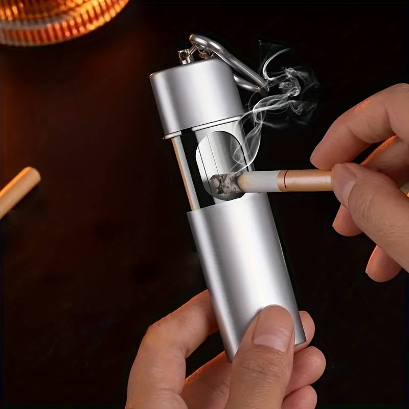 1pc Portable Men's And Women's Ashtray Pendant Key Chain Pocket Ashtray Outdoor Travel Portable Ash