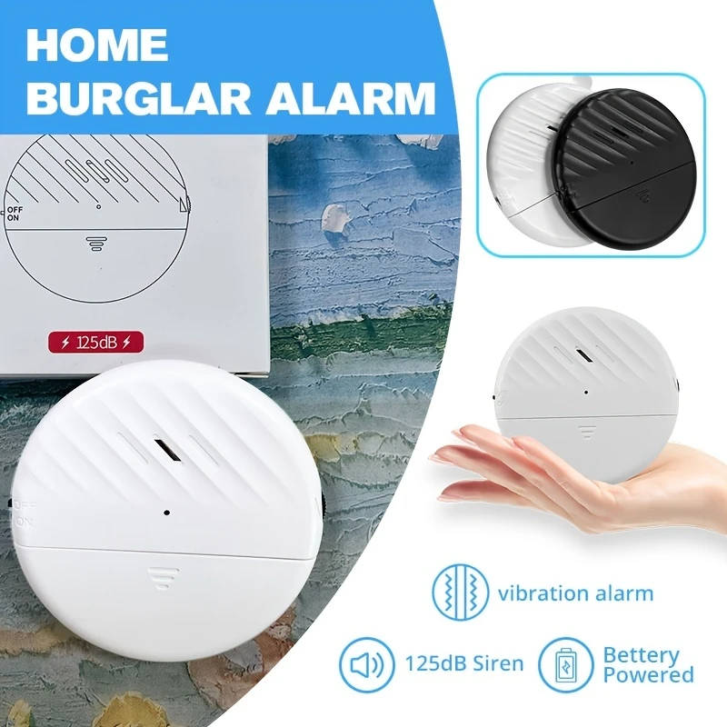 1Pc Vibration Alarm Sensor 125Db Glass Breakage Anti Theft Security Easy Installation Earthquake War