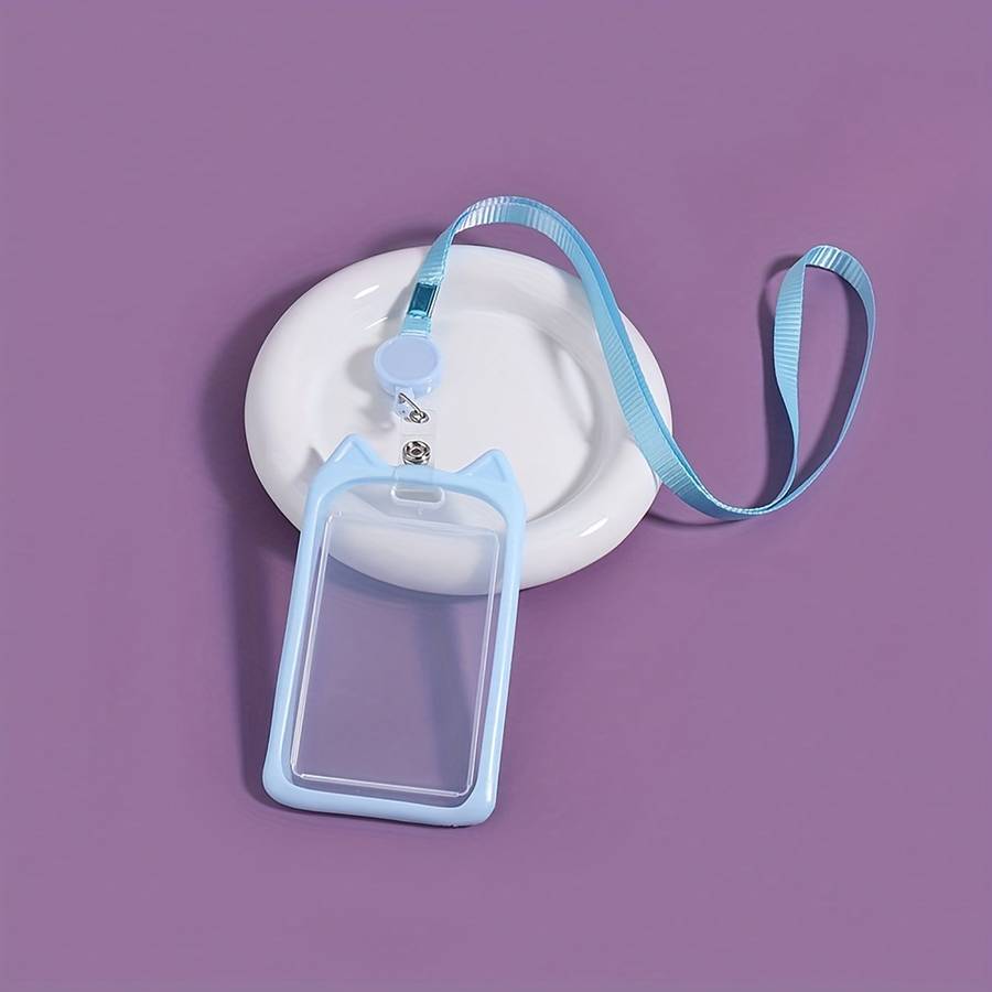 1pc 1 Cat Ear Card Holder Fashion Multi-purpose Student ID Adult Employee Bus Card Work Certificat