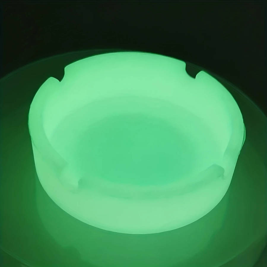 1pc Luminous Silicone Ashtray Resists Temperatures Premium Silicone Rubber Soft Portable Round Desig