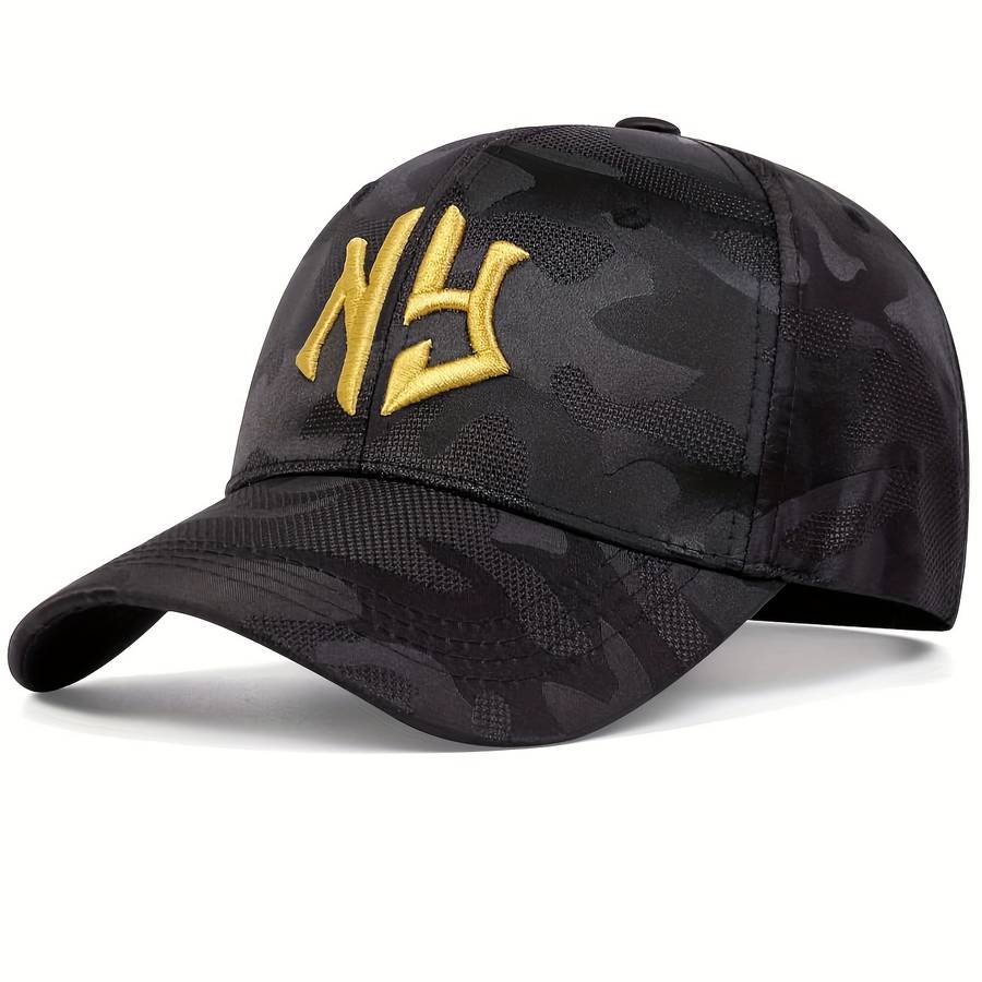 1pc Trendy Embroidery Camouflage Baseball Cap Unisex Hip Hop Dad Hat Lightweight Adjustable Sun Hat