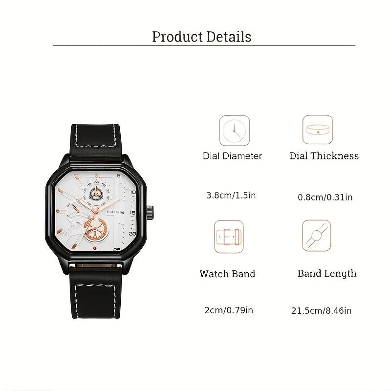 1pc Black Technology Watch Men's Advanced Sense New Concept Trend Sports Ideal Choice For Gifts