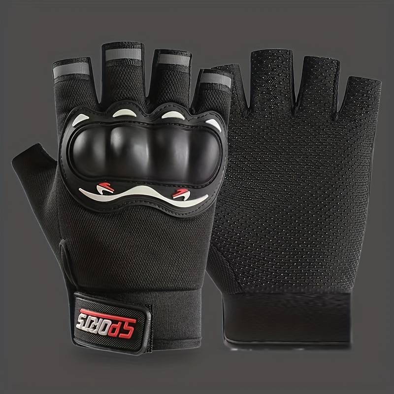 1 Pair Black Items Half Finger Exposed Gloves Outdoor Sports Gloves