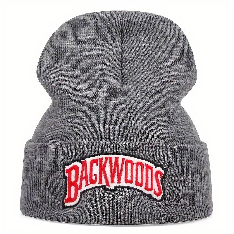 1pc 1pc Autumn And Winter Unisex Backwoods Embroidery Hip Hop Knitted Hat Elastic Foldable Trend