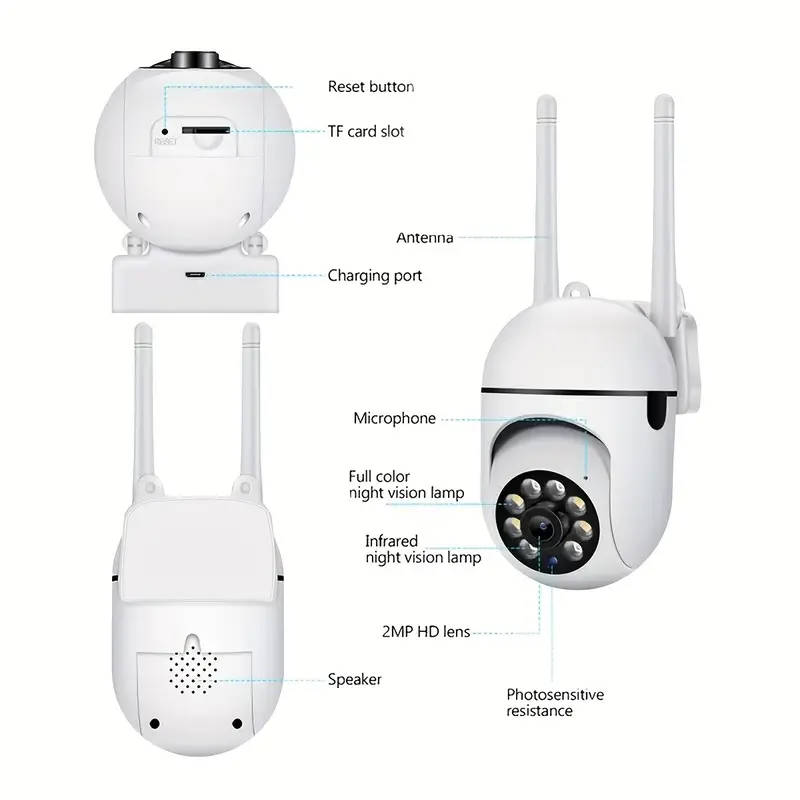 1080P HD Smart PTZ WIFI Security Camera for indoor/outdoor use