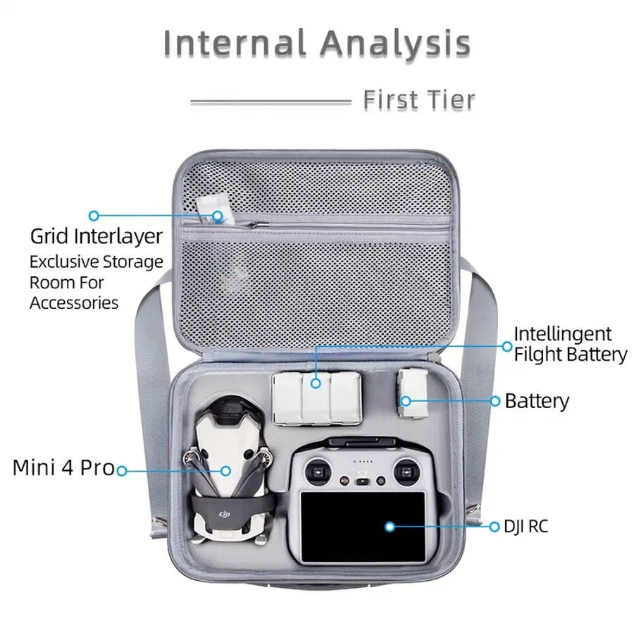 for dji mini 4 pro carrying case travel shoulder bag scratch resistant mini 4 pro handbag drone accessories bag details 1