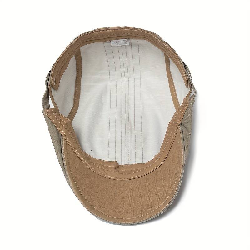 1pc Vintage Beret Hat Vintage Men's Embroidery Beret Spring Autumn Flat Cap Adjustable Visor Hat
