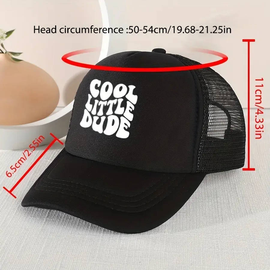 Casual Trendy Cool Little Dude Mesh Stitching Cap Sun Protection Comfortable Breathable Cap