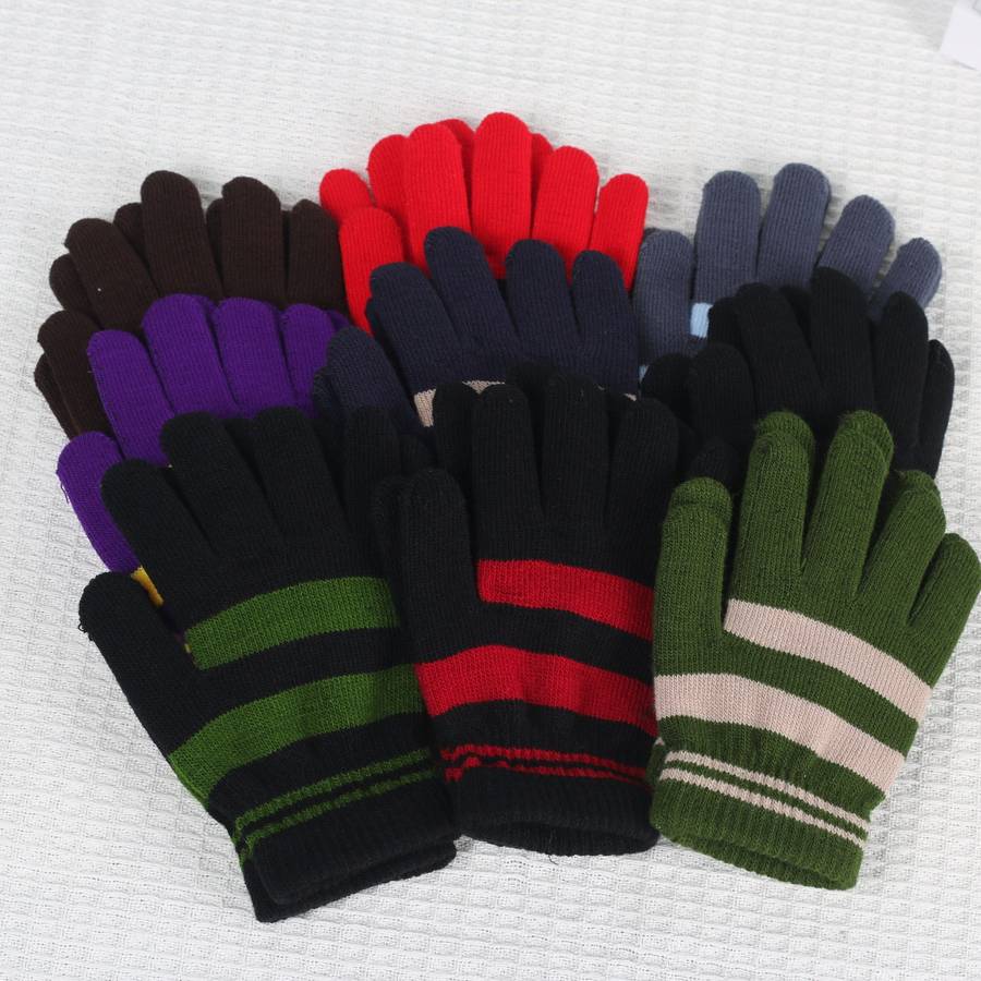 1 Pair Snow Green Plus Yellow Style Ordinary No Velvet Warm Gloves