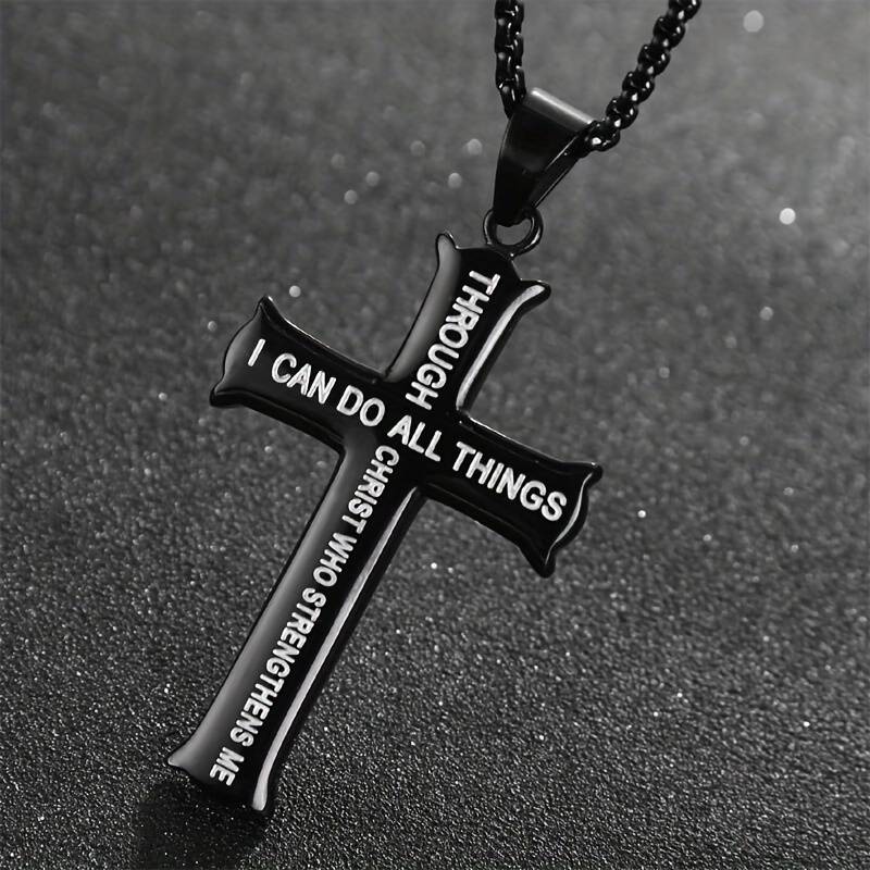 1 Piece Black Jesus Theme Pendant