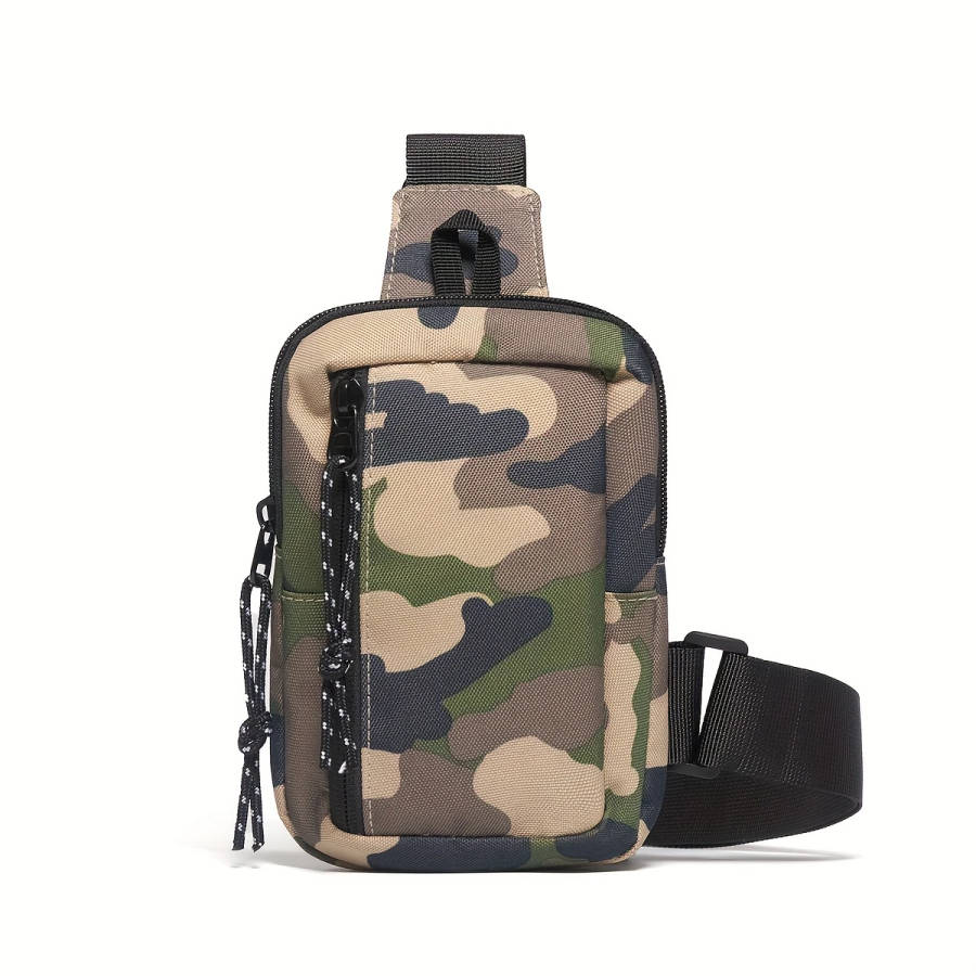1pc Men's Camouflage Small Crossbody Bag Lightweight Satchel Shoulder Bag For Traveling And Hiking P