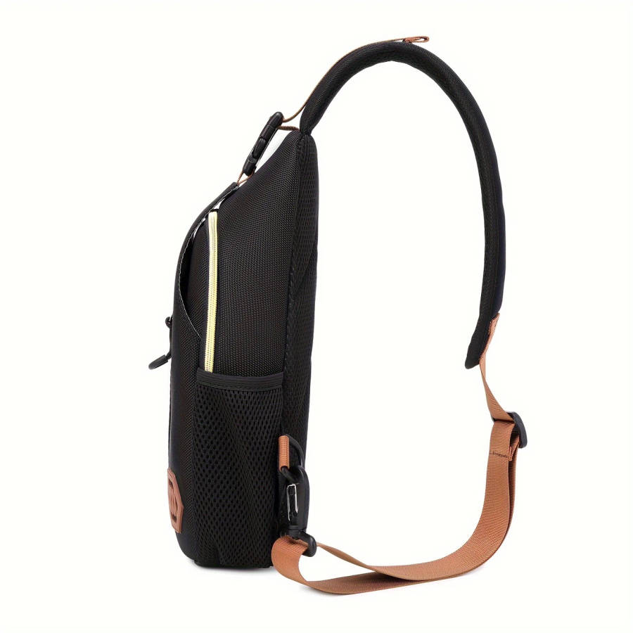 1pc Men'S Adjustable Crossbody Chest Bag Durable Sling Shoulder Bag with Multiple Compartments Ideal