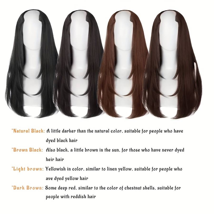 1Pc Brown Black 55.88cm Fashion Design Wig